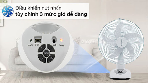 quạt dùng khi mất điện - Mẫu quạt tích điện Kangaroo KG735