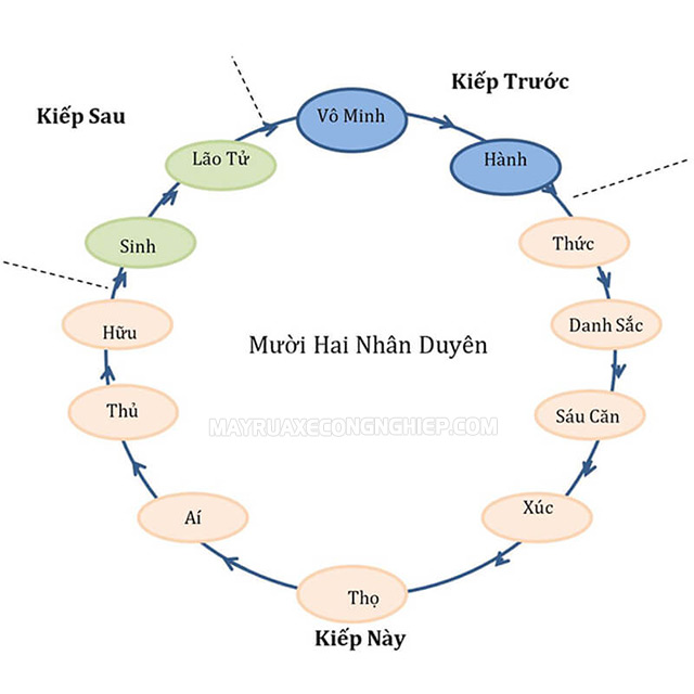 Sơ đồ 12 nhân duyên của đạo Phật