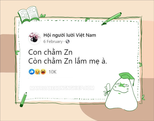 Nguồn gốc của từ chằm Zn xuất phát từ một bài đăng trên Facebook